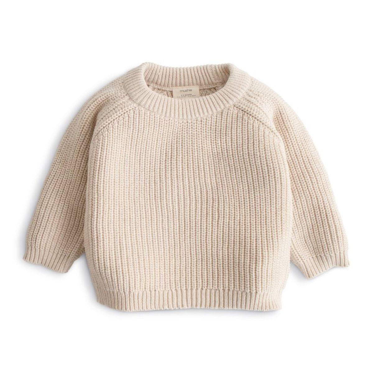 Stijlvol & comfortabel: de Mushie chunky knit trui in beige. Gemaakt van zacht, hoogwaardig materiaal, warm en perfect voor elke gelegenheid. Verkrijgbaar in diverse maten en kleuren. VanZus