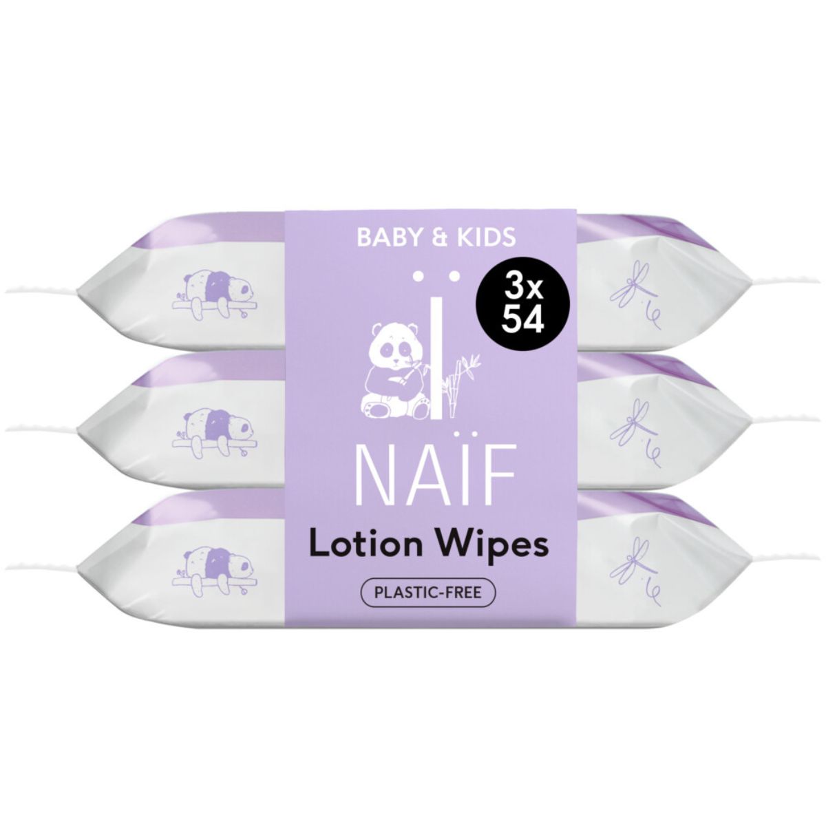 Lotion billendoekjes 3-pack van Naïf gebruik je voor het schoonmaken van billetjes, handjes, gezicht of speelgoed. Dermatologisch getest, geschikt vanaf newborn. In elke tas een pakje snoetenpoetsers. VanZus