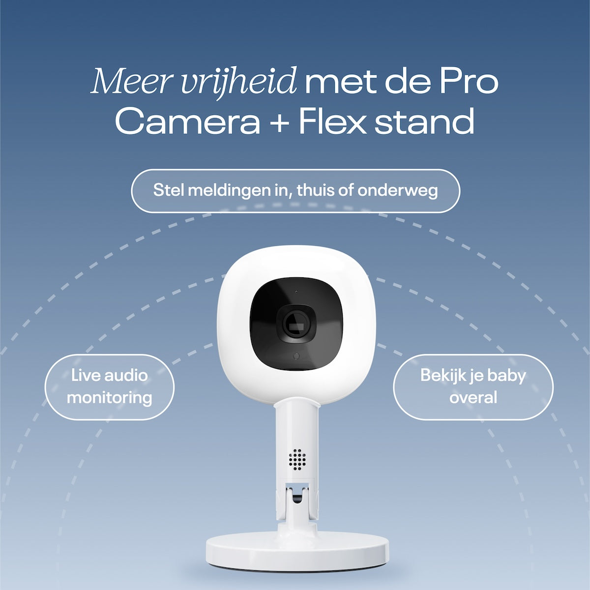 Dit is echt de populairste slimme camera babyfoon uit de Verenigde Staten: de Nanit pro camera babyfoon met flex stand en breathing band! Deze babyfoon geeft je 130° zicht en de flexibiliteit om de babyfoon eenvoudig mee te nemen. VanZus