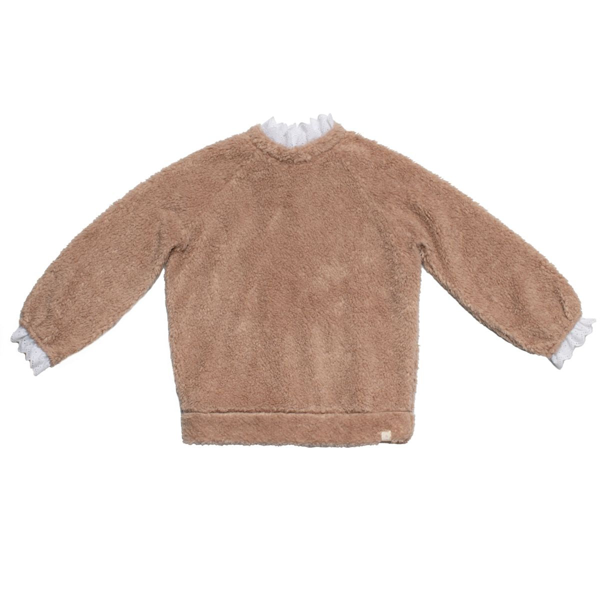 Ga voor comfy en trendy met de jackie broderie trui in teddy van Navy Natural!  Deze comfortabele trui is gemaakt van een zachte teddystof. Bij de hals en de manchetten is de trui afgewerkt met broderie. Door de neutrale kleur van de sweater is deze heel makkelijk te combineren! VanZus