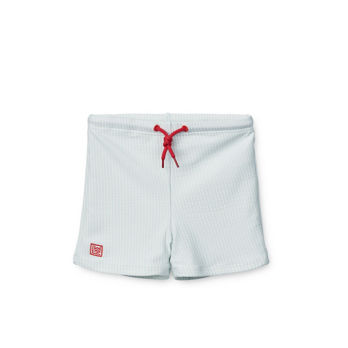 De zwembroek otto in de variant stripe pure sky/creme de la creme van het Deense merk Liewood is een echte blikvanger. VanZus