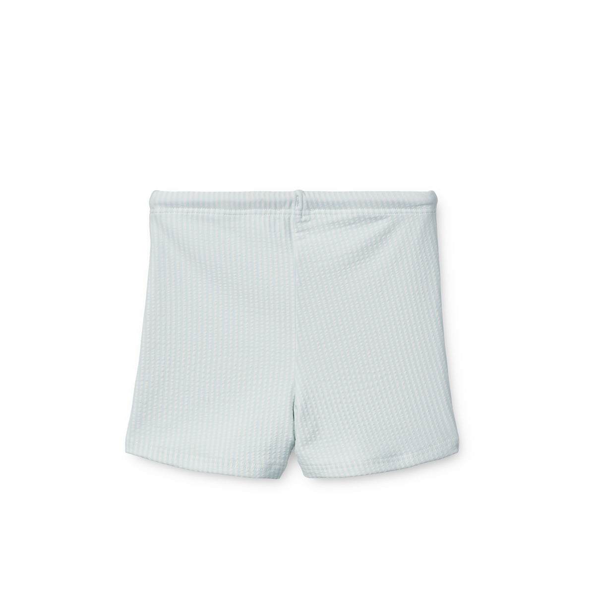 De zwembroek otto in de variant stripe pure sky/creme de la creme van het Deense merk Liewood is een echte blikvanger. VanZus