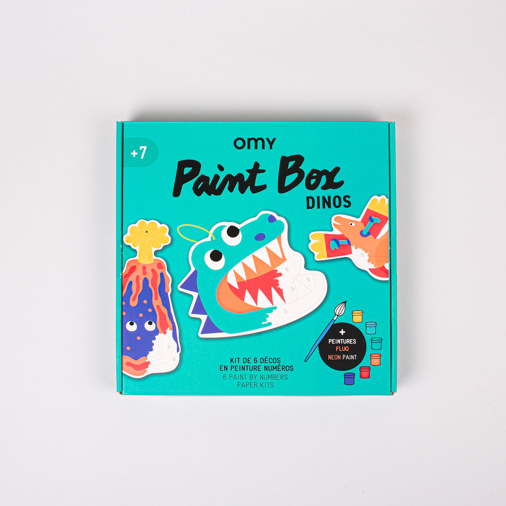 Verven maar! Met de OMY paint box dinos kun je verven op nummer met acrylverf. Maak de leukste illustraties op het papier door de nummers te volgen en elk nummer een andere kleur te geven. VanZus