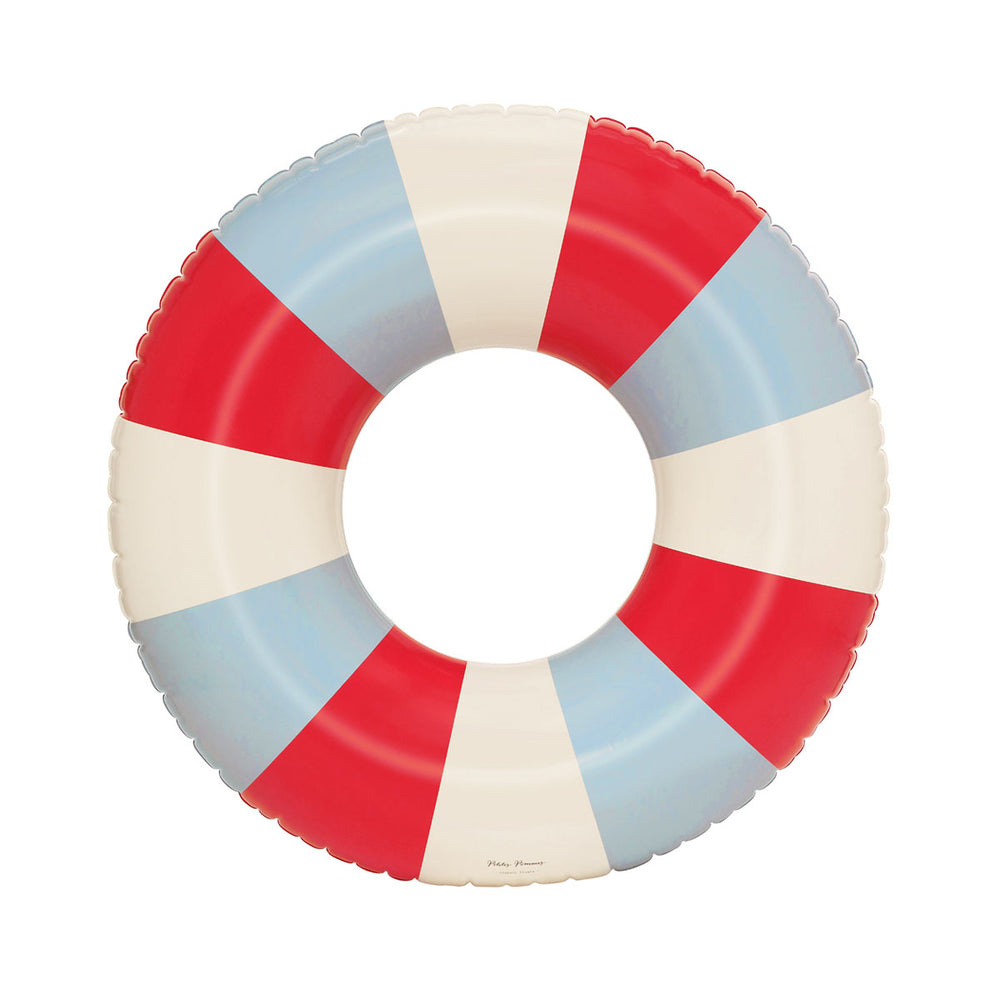 De Petites Pommes Celine zwemband in de kleur nordic signal is een opblaasbare zwemband met een diameter van 120cm. Met deze zwemring kan jouw kindje heerlijk relaxen en zwemmen in het zwembad of de zee. VanZus.
