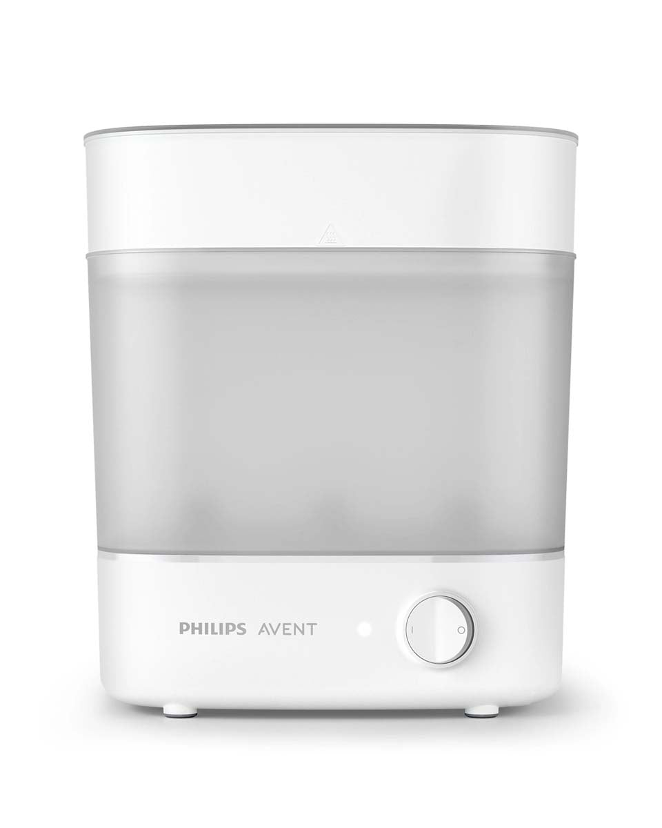 Met deze 2-in-1 sterilisator van Phillips Avent krijg je een sterilisator en dampdroger. Dat betekent: flesjes, flesonderdelen, speentjes, borstkolfonderdelen en toebehoren steriliseren en drogen met één apparaat. VanZus.