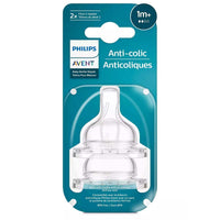 Dit is de Philips Avent flesspeen anti-colic 1+ een set met 2 reserve flesspenen voor de Phillps Avent anti-colic flessen (met en zonder anti-koliekventiel). Vanaf 1+ maand. 2x speen met uitvloei 2 druppels . VanZus.