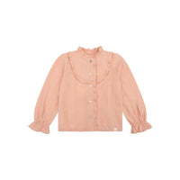 Dit lieve blousje wordt zeker weten een nieuw lievelings item van jouw kleine meid. De ruffle blouse in de kleur pink sand van het merk Navy Natural is namelijk een prachtig en styling blousje dat ook nog eens heel comfortabel zit! VanZus