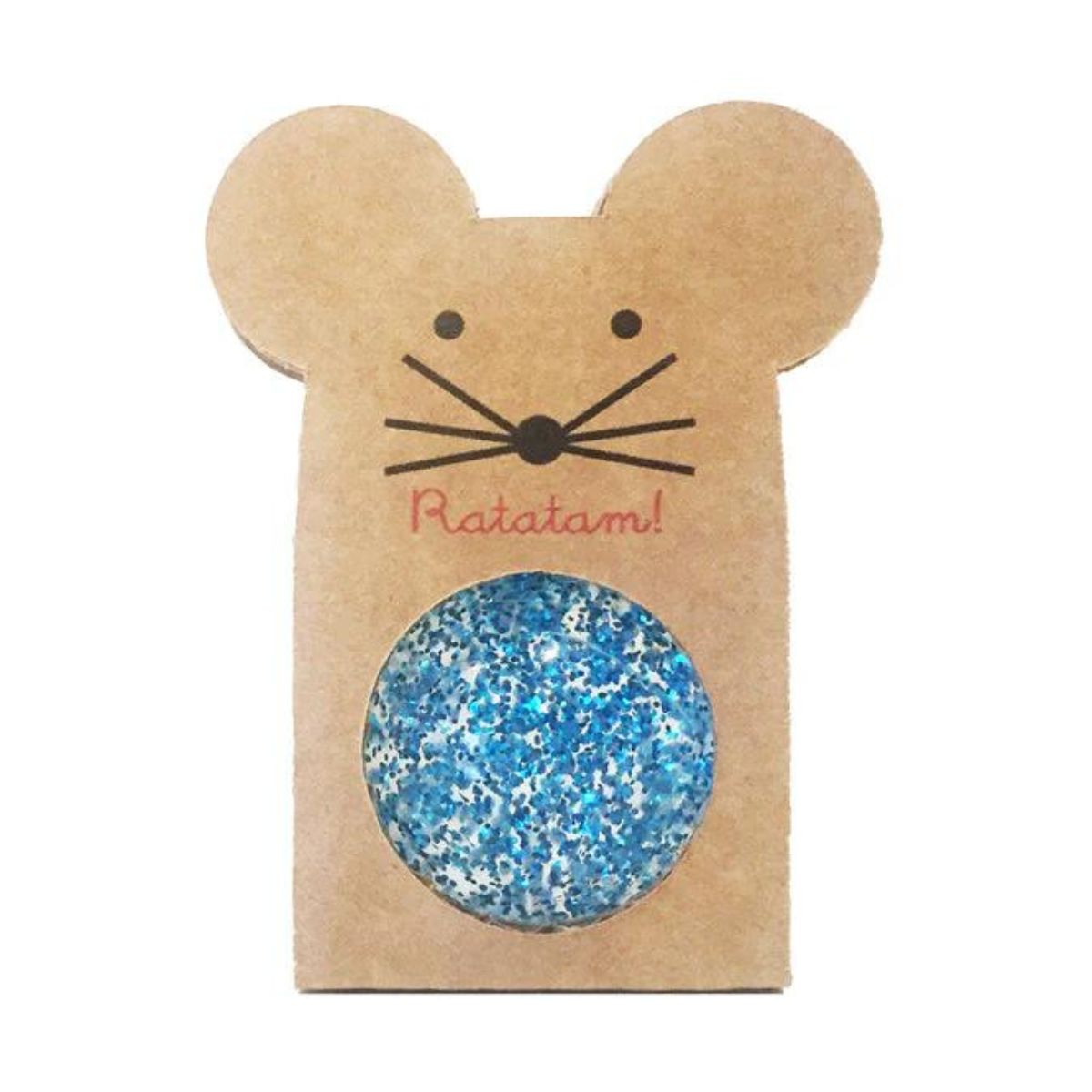 De glitter mouse bouncy stuiterbal in blue van het Franse merk Ratatam biedt veel stuiter speelplezier. Met mooie opvallende blauwe glitters. Afmeting 4,3 cm en kleur blauw. VanZus