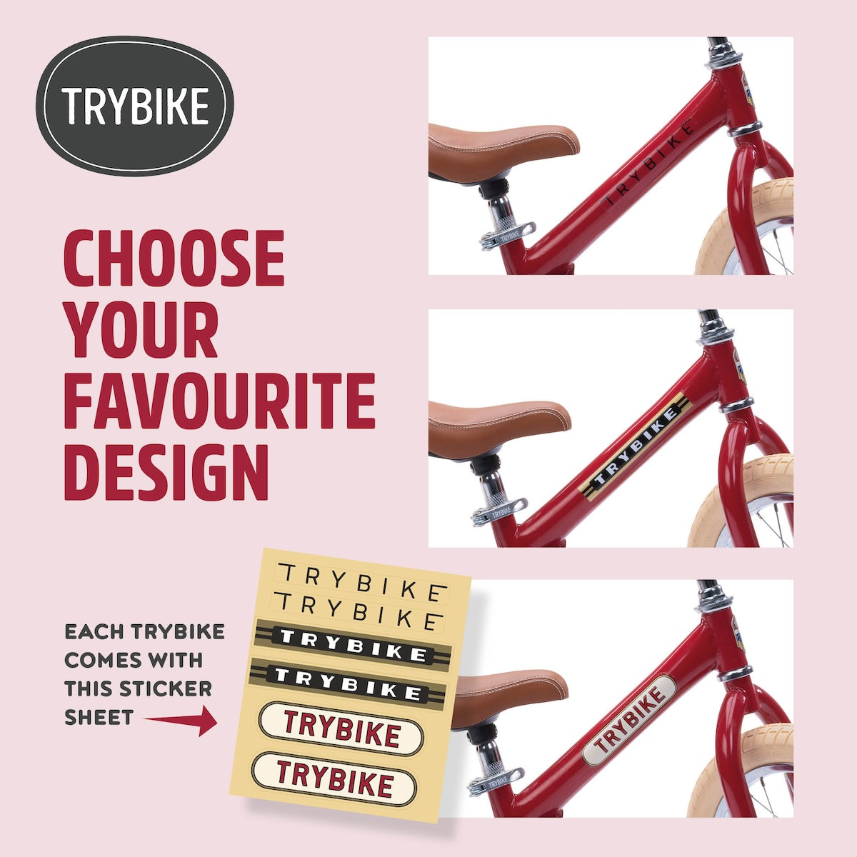 Trybike steel 2-in-1 driewieler mat rood