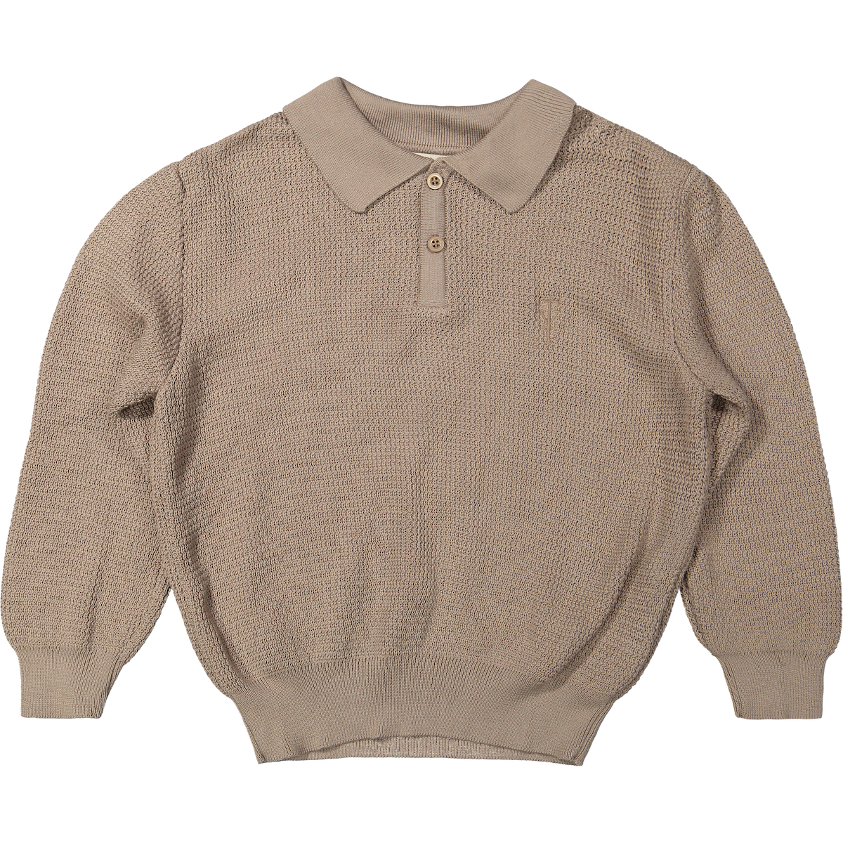 Two You Label richie gebreide polo lange mouwen brown