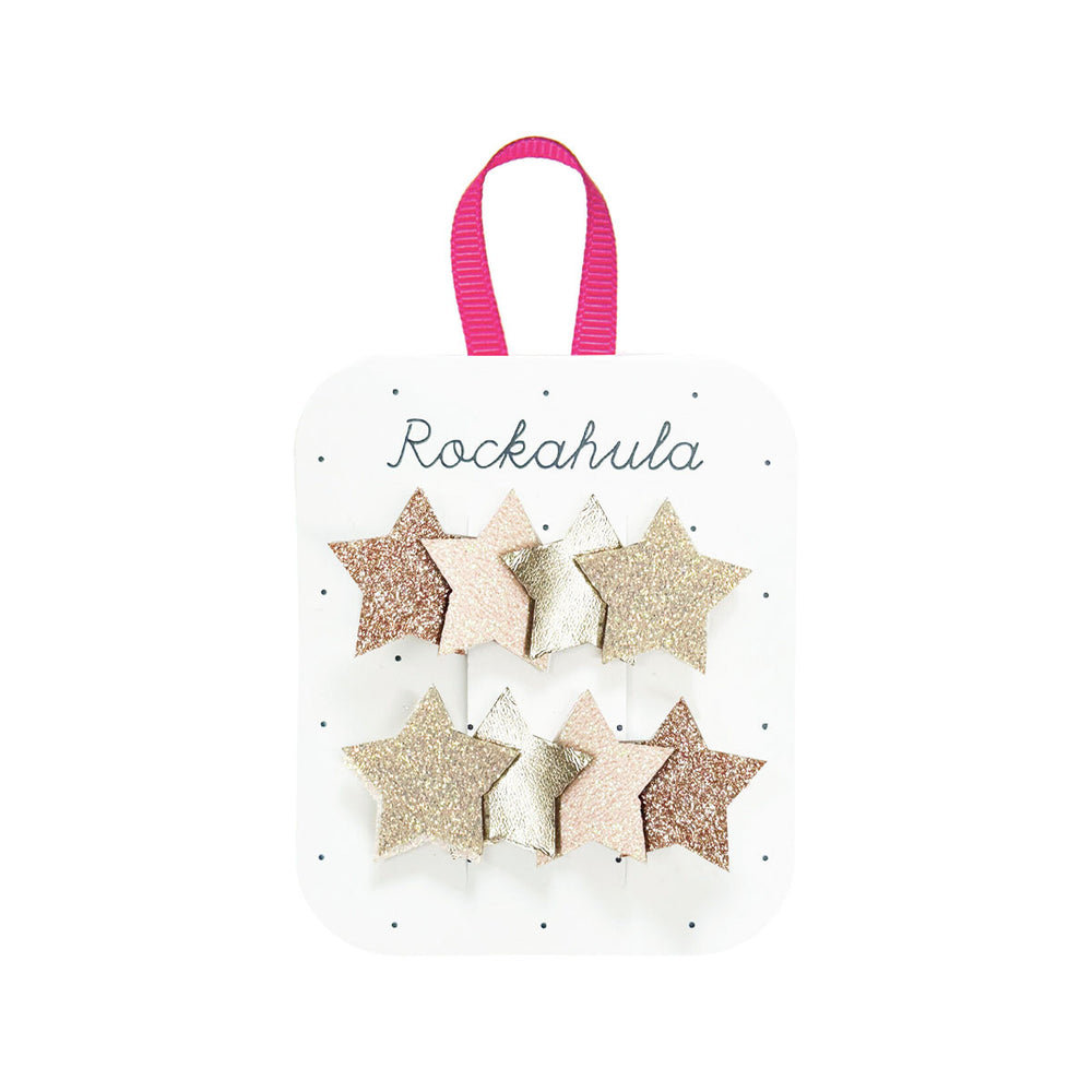 Op zoek naar feestelijke haaraccessoires? Dat zijn de Rockahula frosted shimmer star speldjes! Deze set van 2 is leuk voor Kerst. VanZus