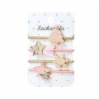 Op zoek naar feestelijke, leuke haaraccessoires? Dat zijn de Rockahula frosted shimmer xmas tree elastiekjes! Leuke set voor Kerstmis. VanZus.