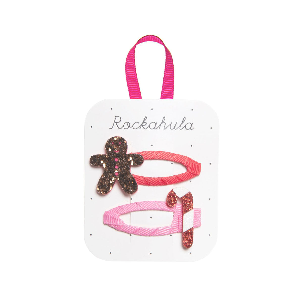 Op zoek naar feestelijke haaraccessoires? Dat zijn de Rockahula gingerbread and candy cane speldjes! Deze set van 2 is leuk voor Kerst. VanZus.