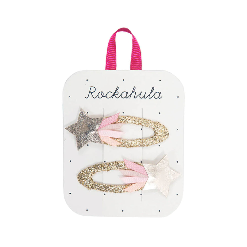 Op zoek naar feestelijke haaraccessoires? Dat zijn Rockahula shooting star speldjes pink! Deze set van 2 is leuk voor de winter. VanZus