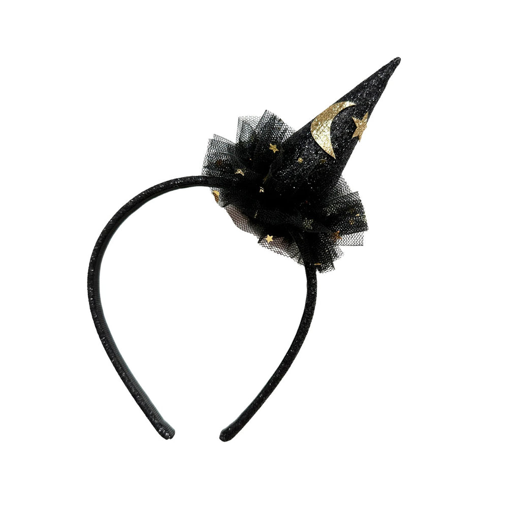 Een beetje griezelig, maar stijlvol, dat is de Rockahula sparkle witches hat diadeem. Deze diadeem is de haaraccessoire voor Halloween. VanZus