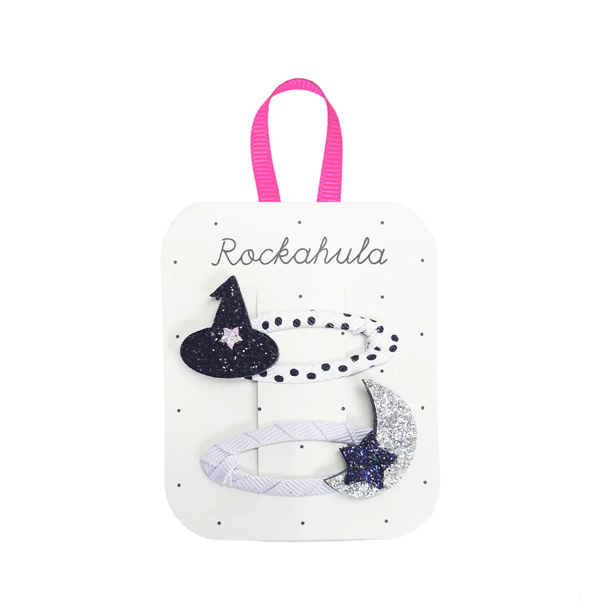 Op zoek naar griezelig leuke haaraccessoires? Dat zijn de Rockahula witching hour glitter speldjes! Deze set van 2 is leuk voor Halloween. VanZus.