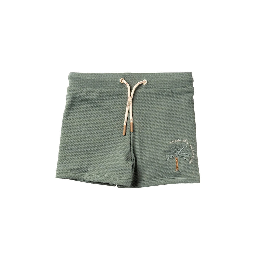 De Salted Stories solid zwembroek in de kleur bronze green heeft een stoere, rustige uitstraling. Het broekje heeft een elastische tailleband met koordje voor een goede pasvorm. VanZus