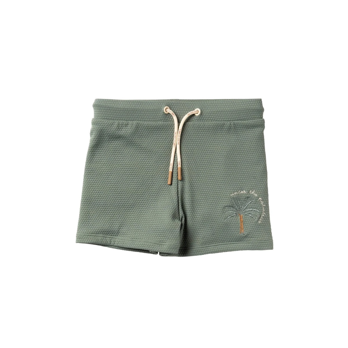 De Salted Stories solid zwembroek in de kleur bronze green heeft een stoere, rustige uitstraling. Het broekje heeft een elastische tailleband met koordje voor een goede pasvorm. VanZus