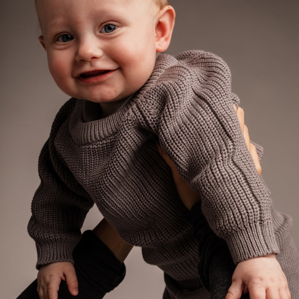 Baje Studio santis baby trui grey steel