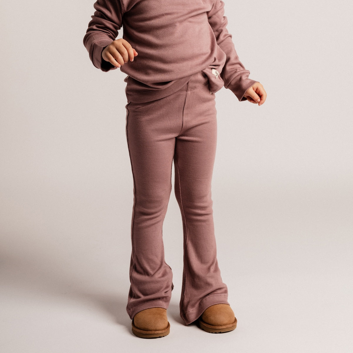 Baje Studio seiry flared broek purple plum