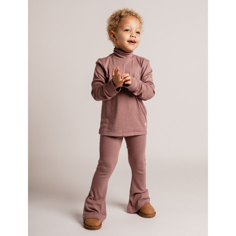Baje Studio seiry flared broek purple plum