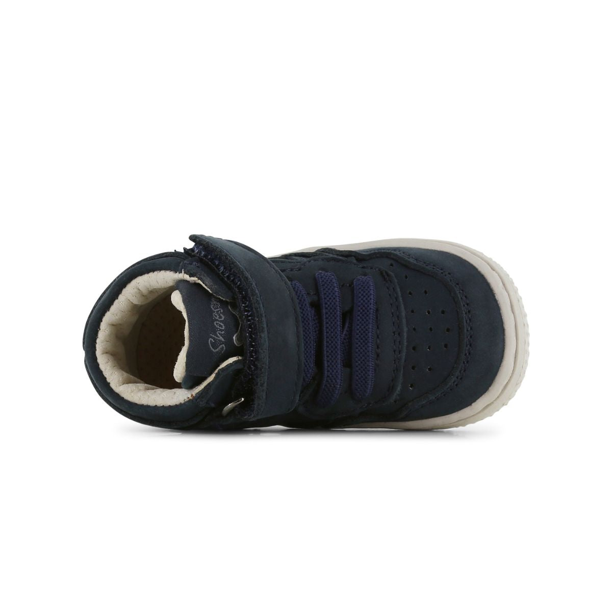 Baby-proof sneakers van Shoesme in dark blue kunnen altijd gedragen worden. Gemaakt van leer, met veters en anti-slipzool. In verschillende kleuren en maten. VanZus