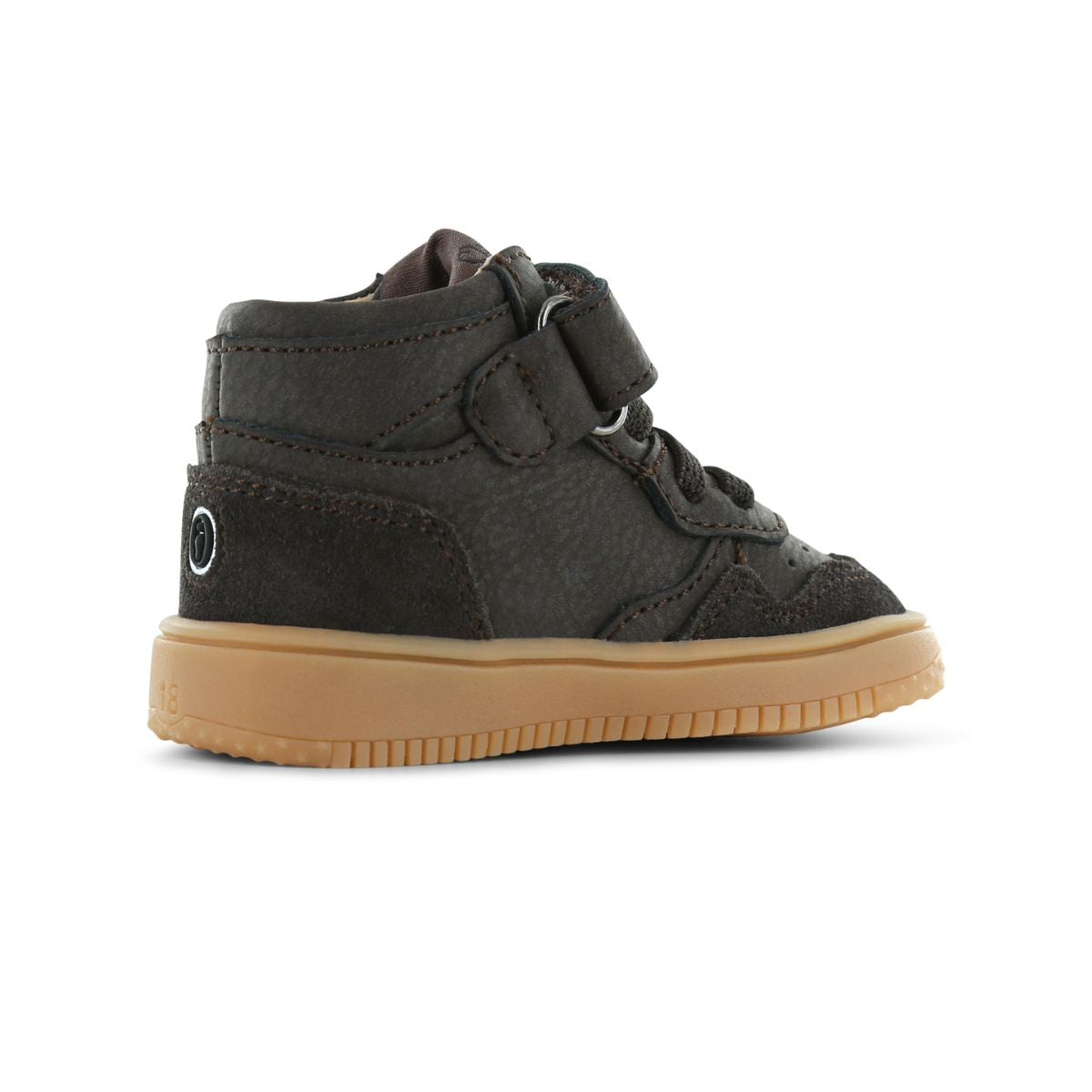 Baby-proof sneakers van Shoesme in dark brown kunnen altijd gedragen worden. Gemaakt van leer, met veters en anti-slipzool. In verschillende kleuren en maten. VanZus