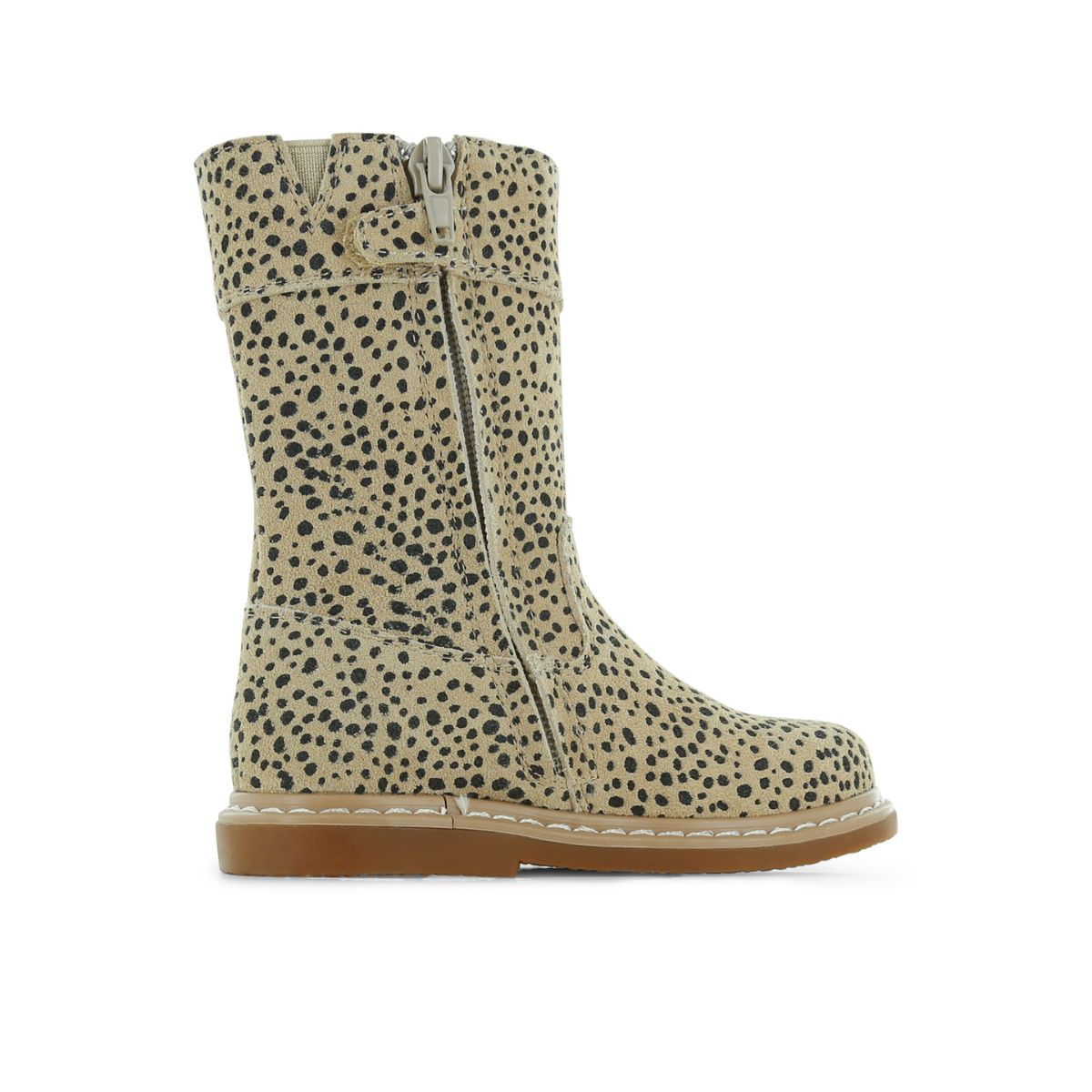 Shoesme's crepe laarzen zijn een musthave! De boots dark beige dots zijn tijdloos, gemaakt van leer, eenvoudig aan en uit te trekken. In verschillende kleuren en maten. VanZus