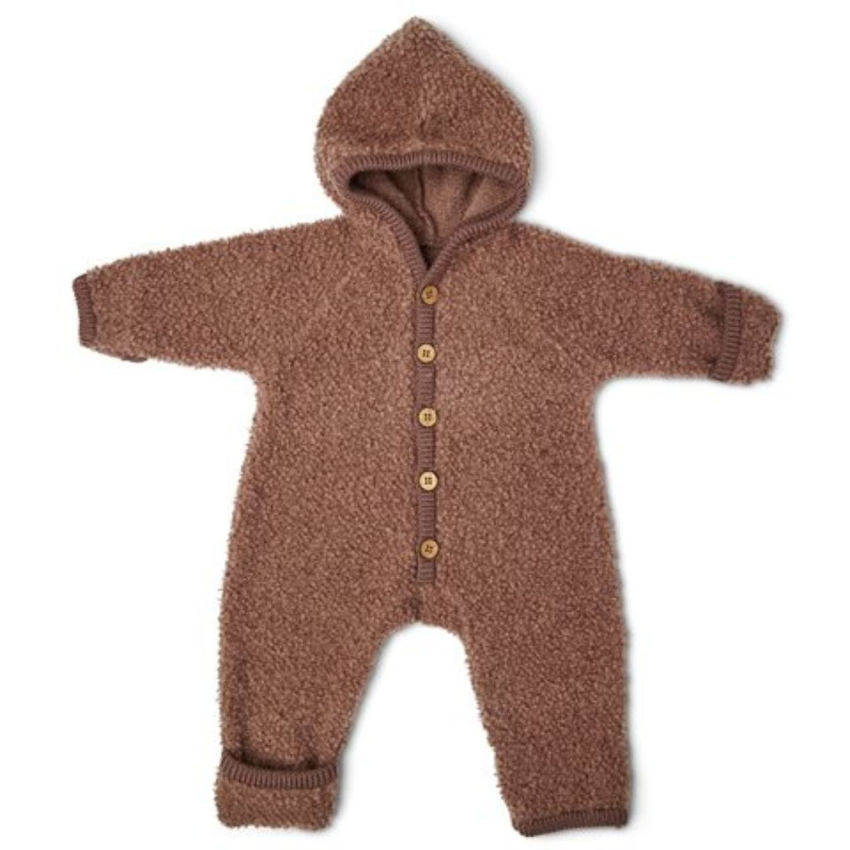 Houd je kleintje warm met de merinowol bouclé jumpsuit in de kleur rose brown van Smallstuff. De mooie jumpsuit is gemaakt van 100% zacht merinowol. De merinowol zorgt voor extra warmte. VanZus