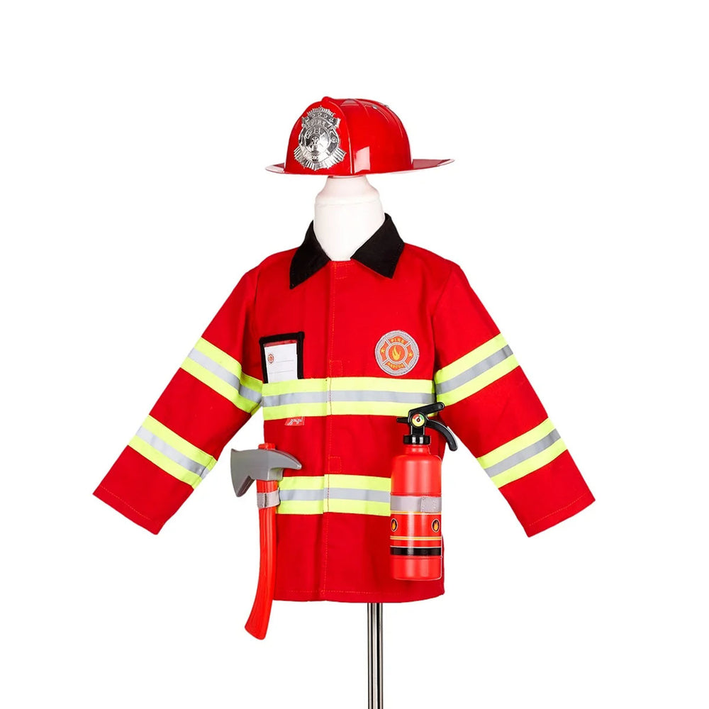 Speelt jouw kindje graag een brandweerman na? Dan is deze brandweerman set van het Nederlandse merk Souza! ideaal! Met deze leuke verkleedset kan je kindje zichzelf helemaal omtoveren tot brandweerman. VanZus