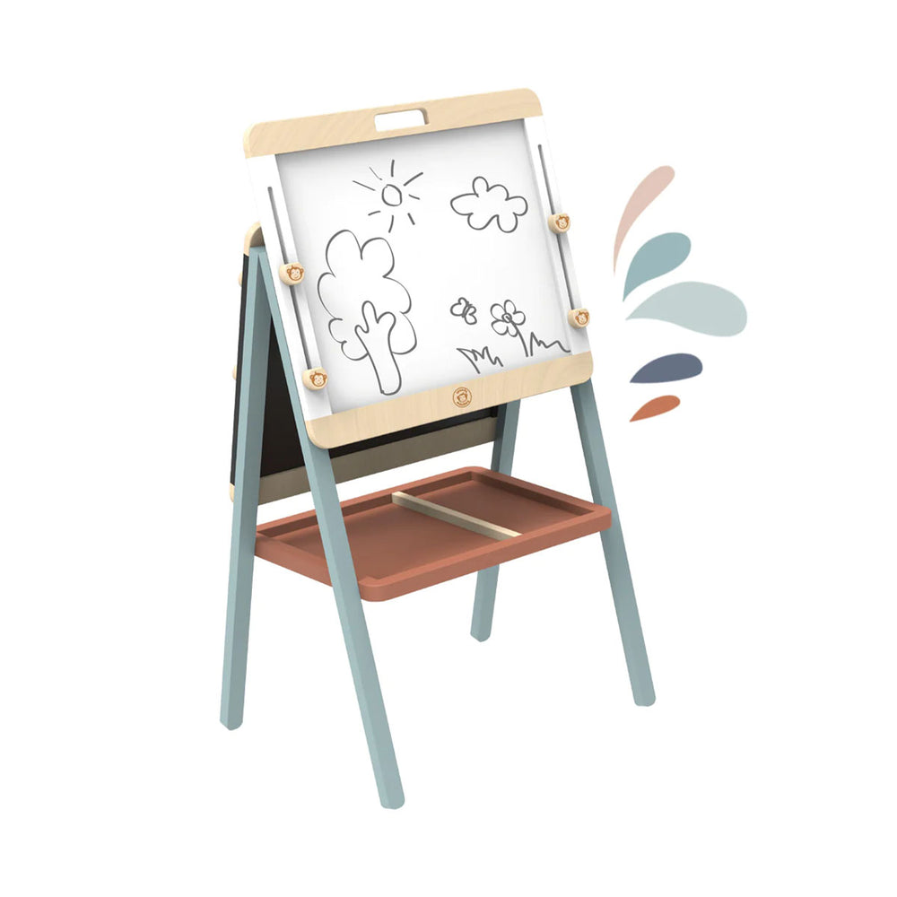Dit superhandige verstelbare schoolbord van Speedy Monkey heeft twee kanten: een kwijtbord en een whiteboard. Hierdoor kan je kindje zijn of haar creativiteit compleet de vrije loop laten. VanZus