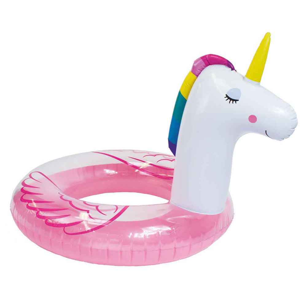 De Swim Essentials animal zwemband 104 cm unicorn transparent is het perfecte accessoire voor een zomerse dag bij het water. Dankzij het grote formaat kan een kind of tiener er heerlijk in rond dobberen. VanZus.