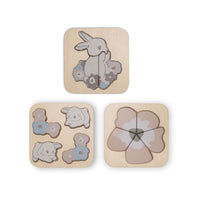 That's Mine Toby Puzzel 3-Pack Bunny is ideaal voor kleine puzzelliefhebbers! Drie kleurrijke konijntjespuzzels van hoogwaardig materiaal, perfect voor kleine handjes. Stimuleert fijne motoriek en probleemoplossend vermogen. VanZus