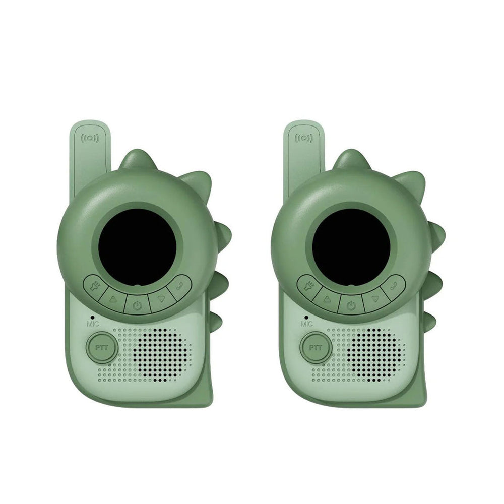 Zorg voor uren speelplezier bij je kindje met deze geweldige zoo walkie talkie dino green x dino green set van het merk The Zoofamily! Deze schattige walkietalkie hebben een dino design en dagen de verbeelding en creativiteit van je kind uit. VanZus