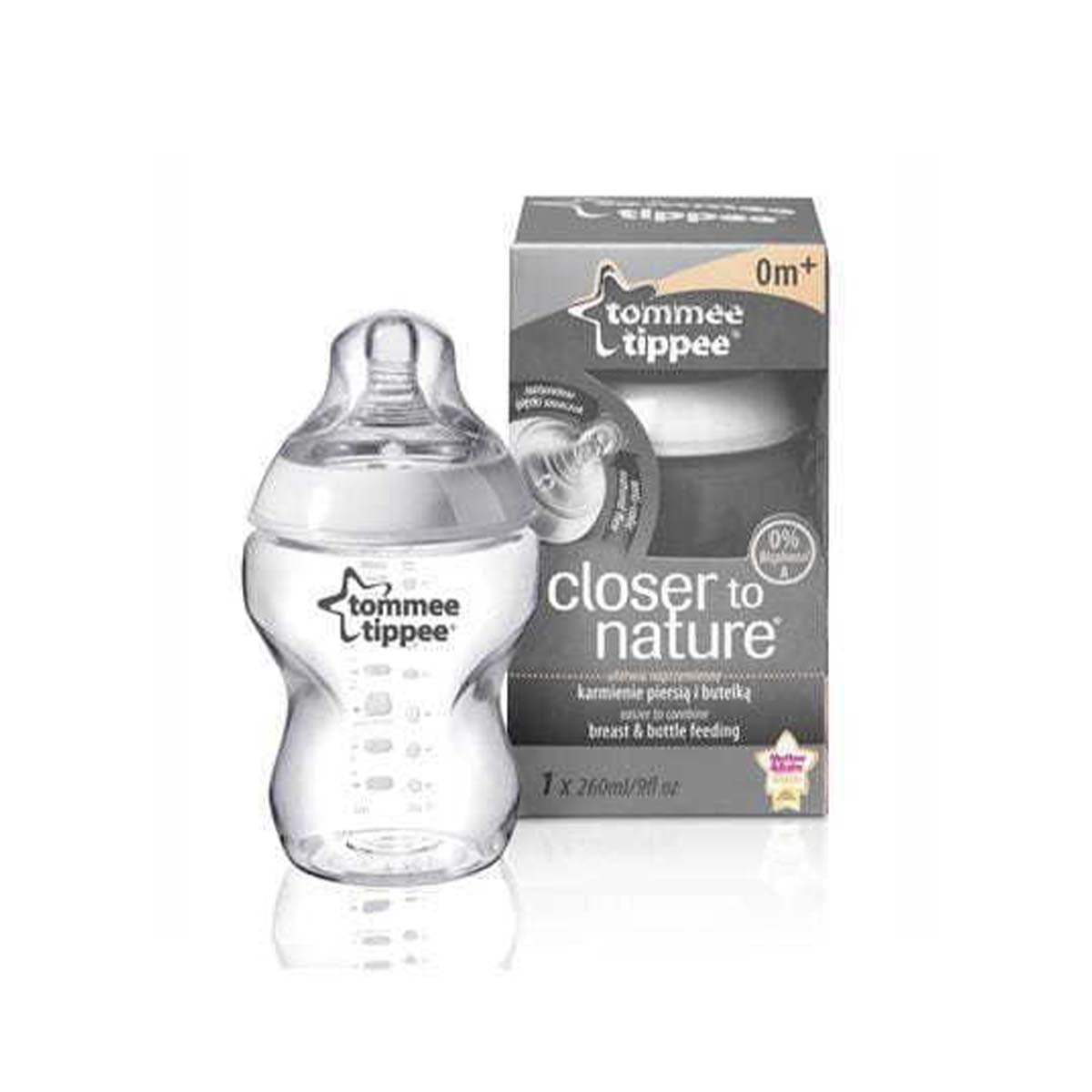 De Tommee Tippee babyfles 260 ml uit de closer to nature lijn, is een fijne fles voor kleintjes vanaf de geboorte. De flesspeen bootst de borst na en de easi-vent laat lucht ontsnappen. Inhoud: 260 ml. Vanaf 0+. VanZus.