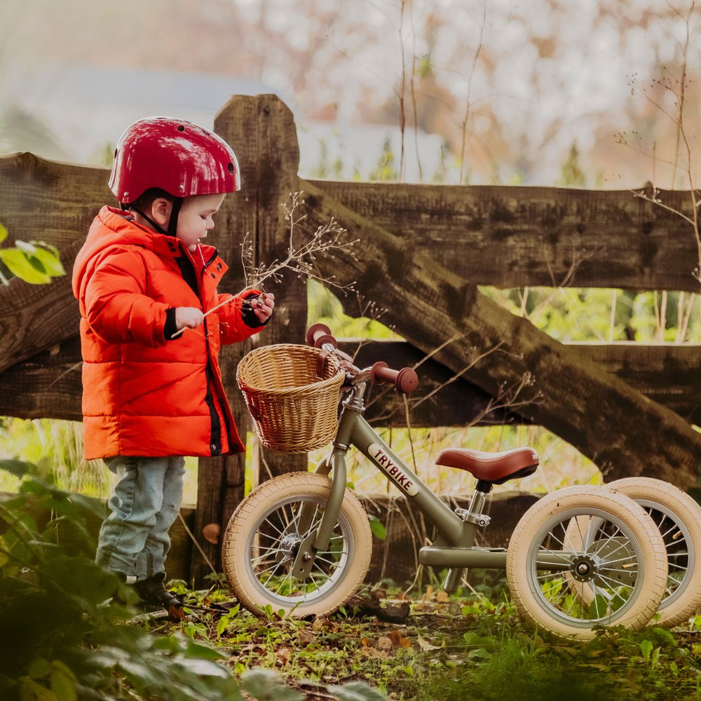 Bestel de Trybike steel 2-in-1 driewieler in de kleur mat groen en laat je kindje het plezier van fietsen ontdekken! Eenvoudig om te bouwen van een loopfiets naar een echte fiets. Duurzaam en veilig. VanZus