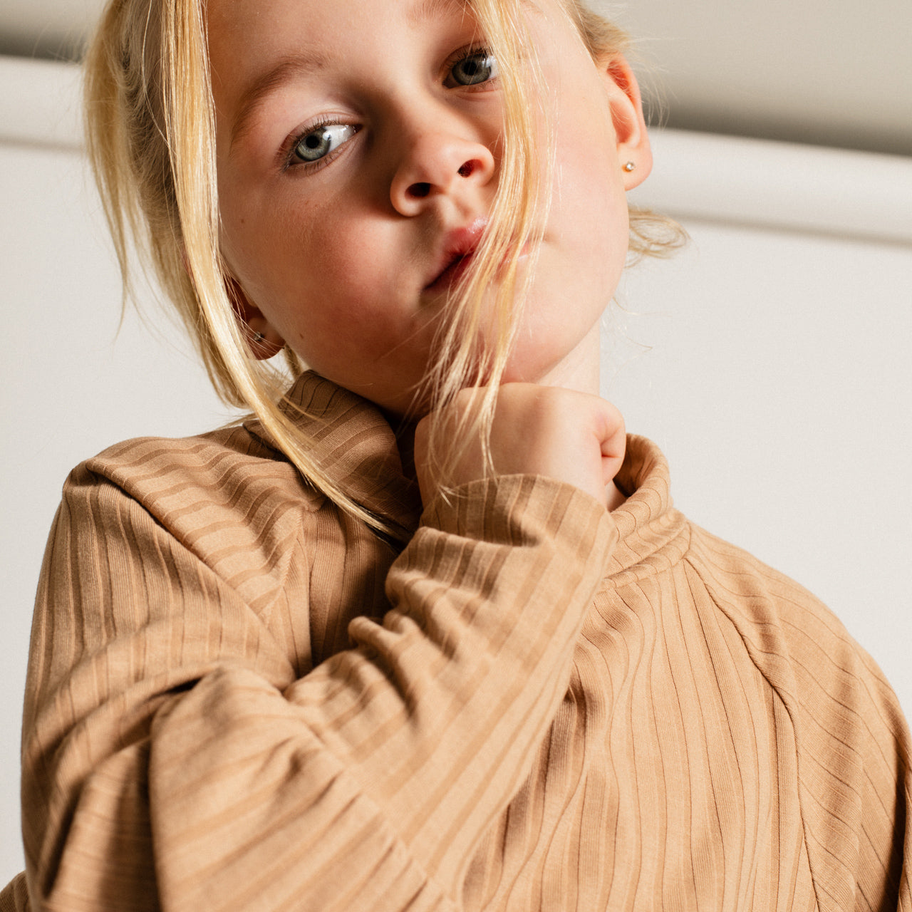 Baje Studio vevey shirt lange mouwen peach almond