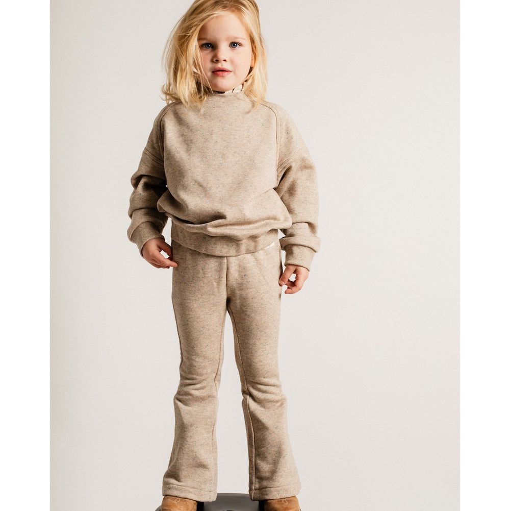 Baje Studio vouvry flared broek sand melange multicolor