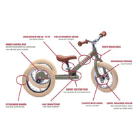 Bestel de Trybike steel 2-in-1 driewieler in de kleur mat grijs en laat je kindje het plezier van fietsen ontdekken! Eenvoudig om te bouwen van een loopfiets naar een echte fiets. Duurzaam en veilig. VanZus