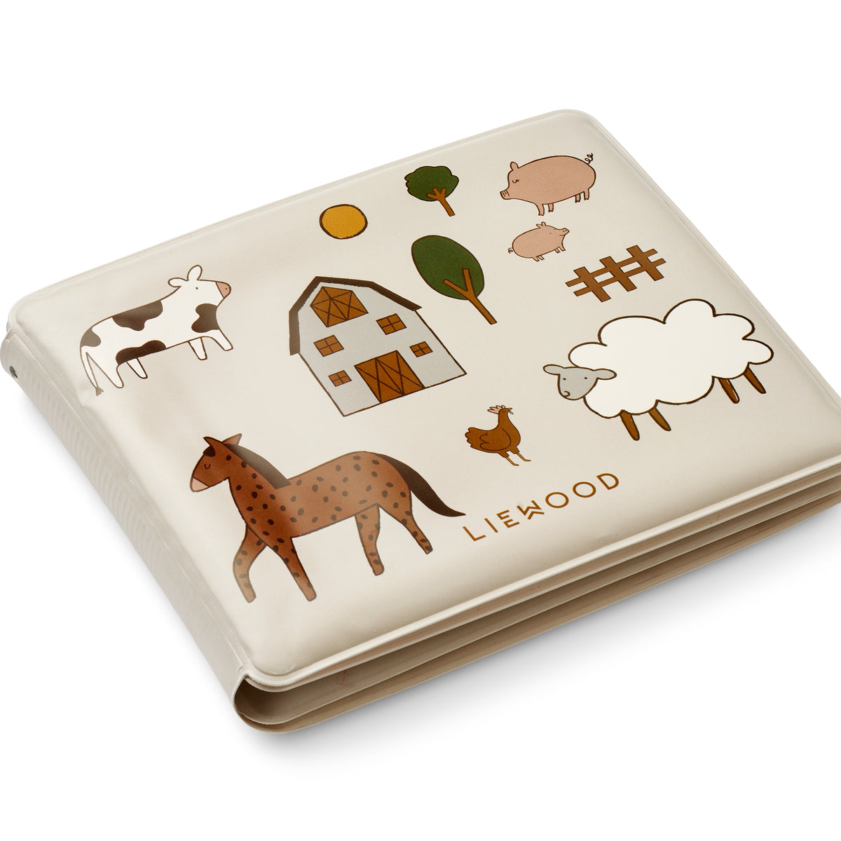 Met het Liewood waylon farm magic waterboek kleuren met water in farm/sandy van het merk Liewood wordt elk bad een feestje.Dit badtijdboekje staat vol leuke prints rond het thema boerderijdieren. VanZus