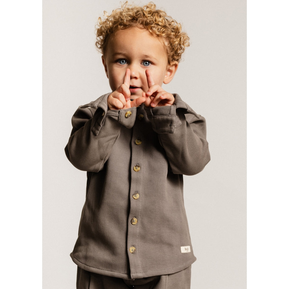 Baje Studio wisley overhemd grey steel dark
