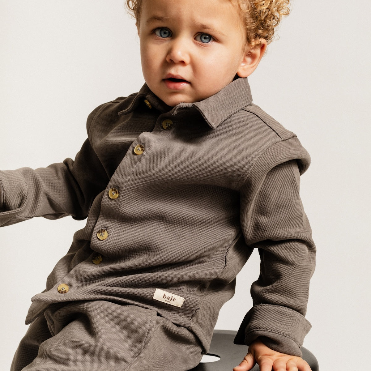 Baje Studio wisley overhemd grey steel dark