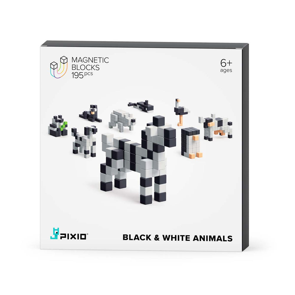 Met de PIXIO Black & White Animals kun je je creativiteit helemaal kwijt. Met deze magnetische blokken kun je 3D pixel kunstwerken maken. In de set vind je 195 magnetische blokken in 4 verschillende kleuren. In de app word je stap voor stap meegenomen om de mooiste creaties te maken met dit toffe magneetspeelgoed! VanZus.