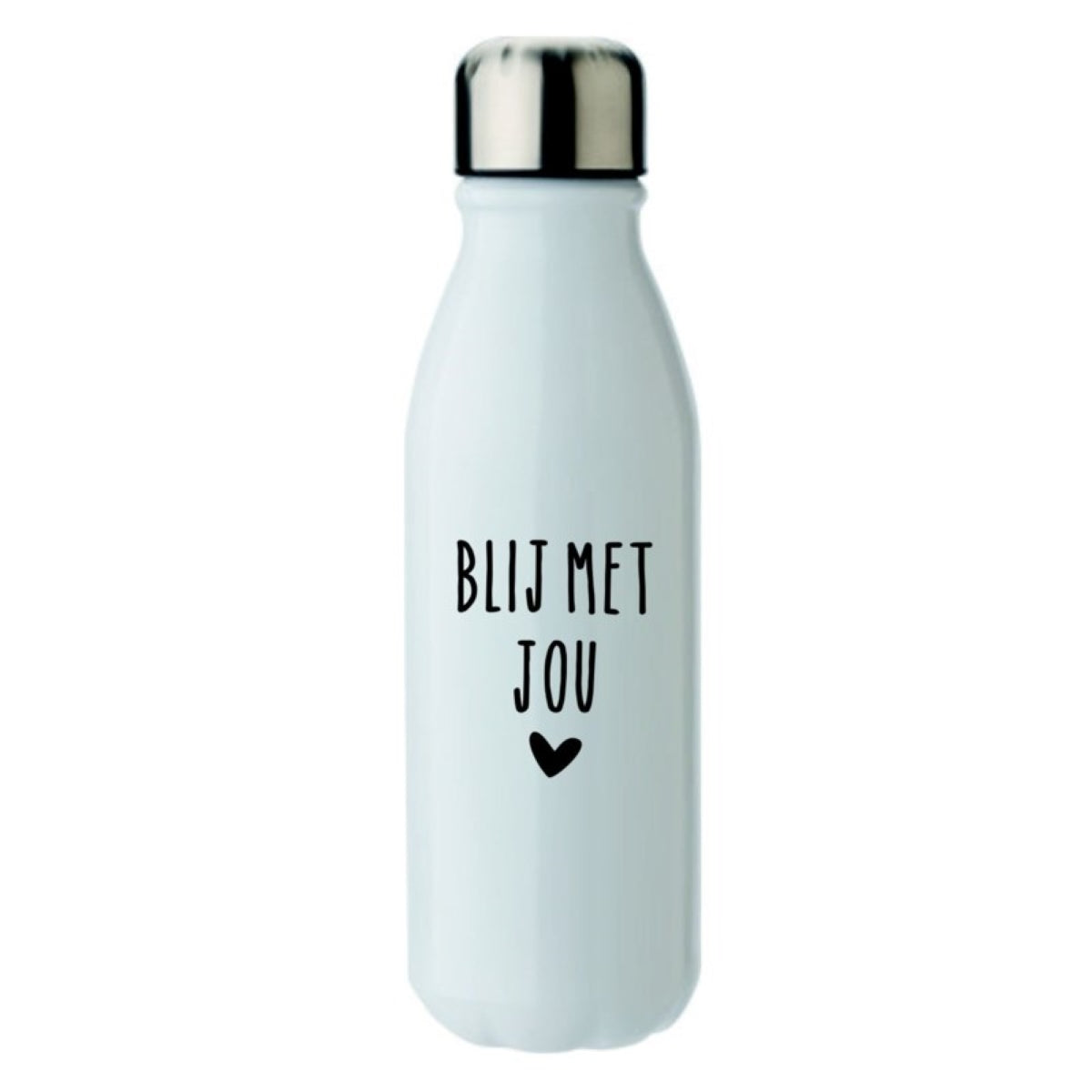 Oh wat maak jij iemand blij met deze waterfles! Drinkfles met de tekst 'blij met jou'. 