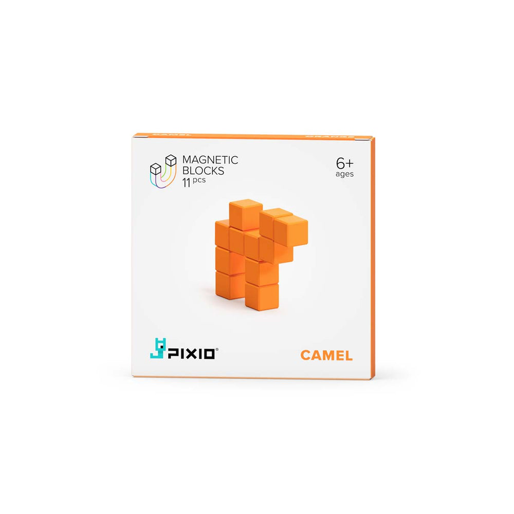 Met de PIXIO Camel Orange set kun je je creativiteit helemaal kwijt. Met deze magnetische blokken maak je de leukste 3D pixel kunstwerken. Met deze set maak je een oranje kameel. VanZus.
