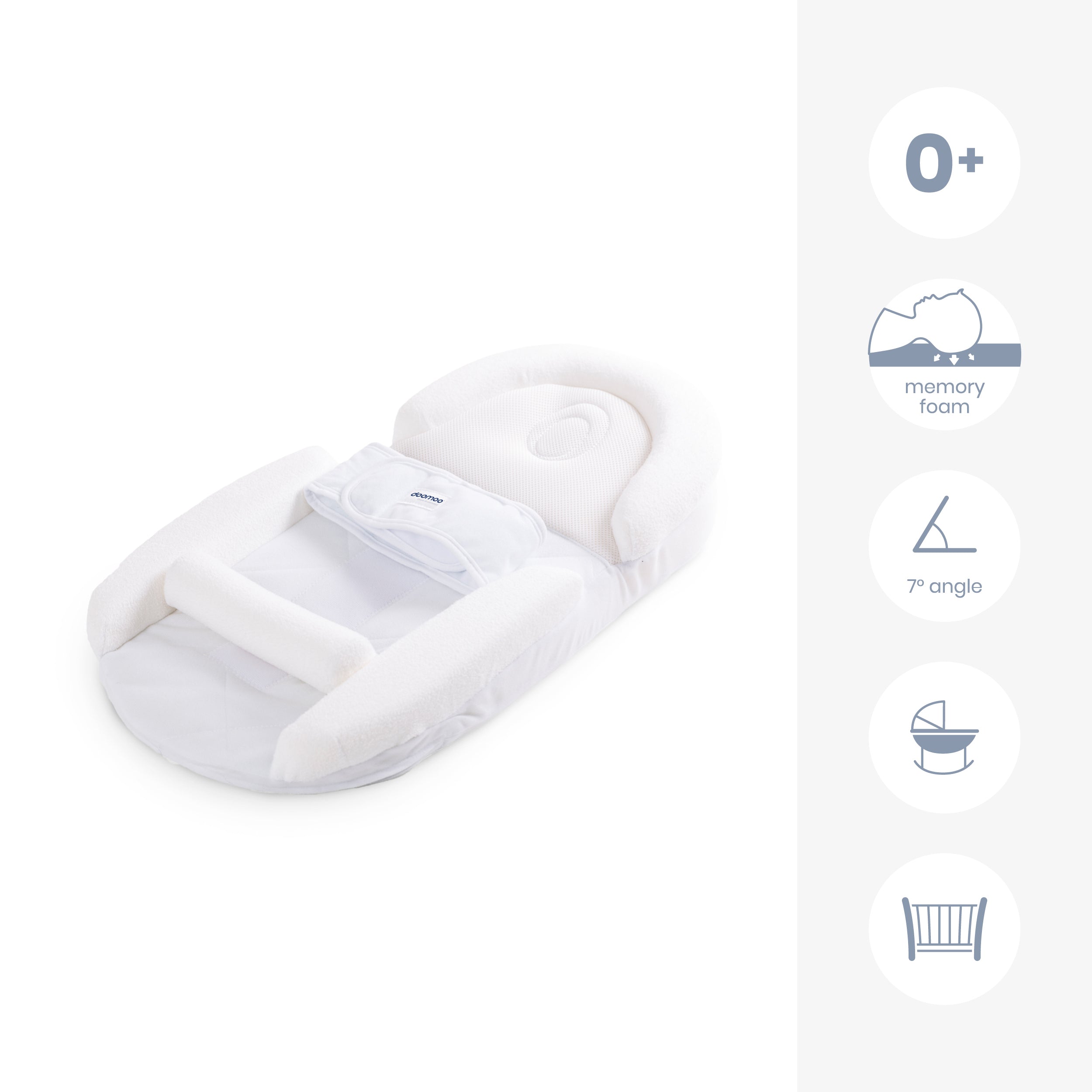 Het Doomoo Supreme Sleep Plus babynestje zorgt ervoor dat je baby heerlijk comfortabel en veilig kan slapen. Dit ergonomische slaapnestje laat je kindje in de best mogelijke positie liggen. VanZus.