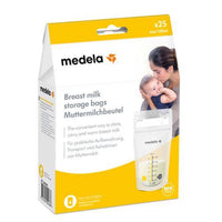 Dit zijn de Medela moedermelk bewaarzakjes 25 stuks. Met deze lekvrije, rechtopstaande moedermelk-bewaarzakjes bewaar je eenvoudig tot 180 ml voeding per zakje. De zakjes zijn gemaakt van BPA-vrij materiaal.