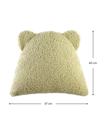 Het Wigiwama bear kussen matcha is het perfecte accessoire voor op de kamer van je kindje. Dit kussen is niet alleen heerlijk zacht maar ziet er ook super leuk uit. Het kussen heeft namelijk twee oortjes en lijkt daardoor net op een berenkopje. VanZus