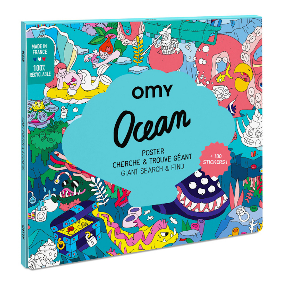 De OMY kleurposter met stickers 1 mtr ocean zorgt voor urenlang kleurplezier. Pak je favoriete gekleurde stiften en stap in de bijzondere wereld van de zeedieren, piratenschepen, mythische zeewezens en zeemeerminnen. VanZus