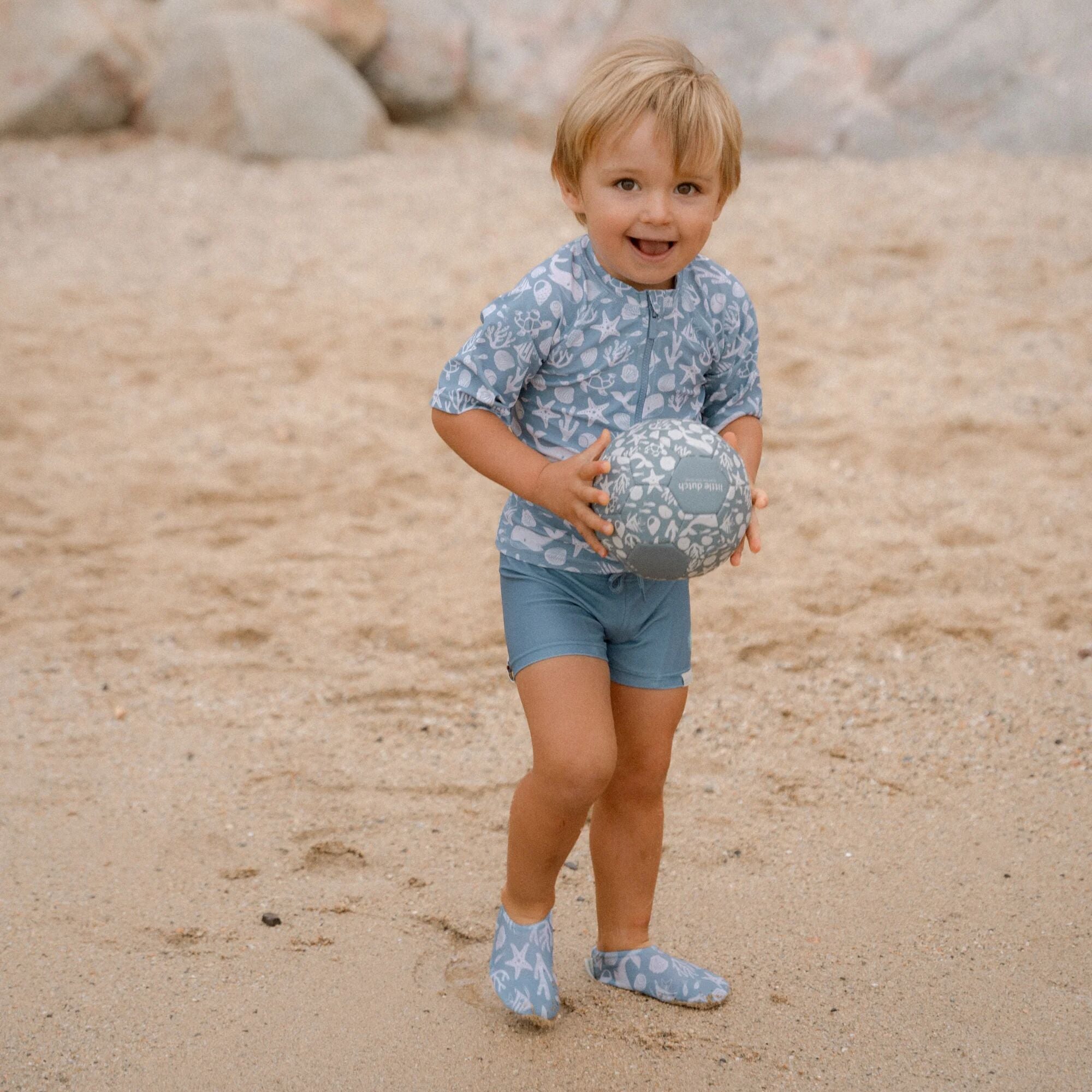 Little Dutch zwemshirt korte mouwen sea life ocean blue